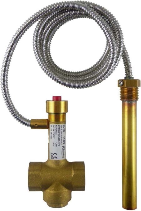 REGULUS BVTS 108-F130-P14 termostatický ventil 3/4&quot;, 108°C, dochladzovacie, s kapilárou 1,3m 14483