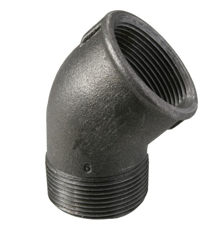 Levně Černé koleno 1/2" MF 45° 121-4S