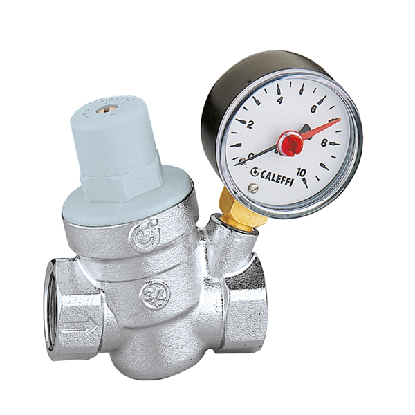 Regulátor tlaku vody 5334 1/2&quot; Caleffi PN16 R. 1-6 BAR, s manometrom 0-10 BAR 5334A12M