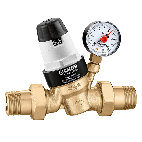 CALEFFI 5350H Regulátor tlaku vody 3/4&quot; s manometrem, PN25, Tmax 80°C 5350H34
