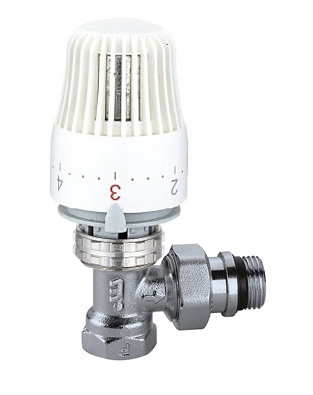 Caleffi 220S Termostatický radiátorový ventil rohový DN20 - 3/4&quot; PN10 s hlavicou 403 56220S34