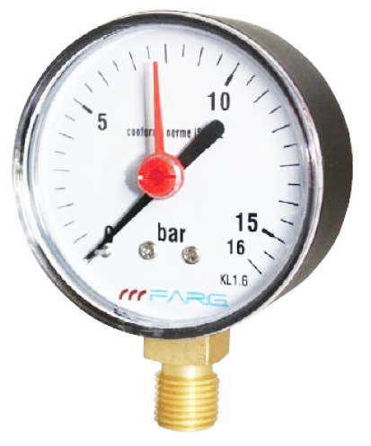 SITEM Manometr (tlakoměr) d100mm 0-16 BAR SPODNÍ vývod 1/2&quot; - voda, vzduch M10016S
