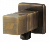 BELAGGIO Rohový ventil čtyřhranný 1/2&quot; x 3/8&quot; - BRONZ, keramický vršek 651475B
