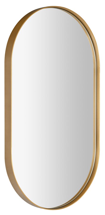 PUNO oválne zrkadlo v kovovom ráme 40x70cm, zlatá mat ORT470