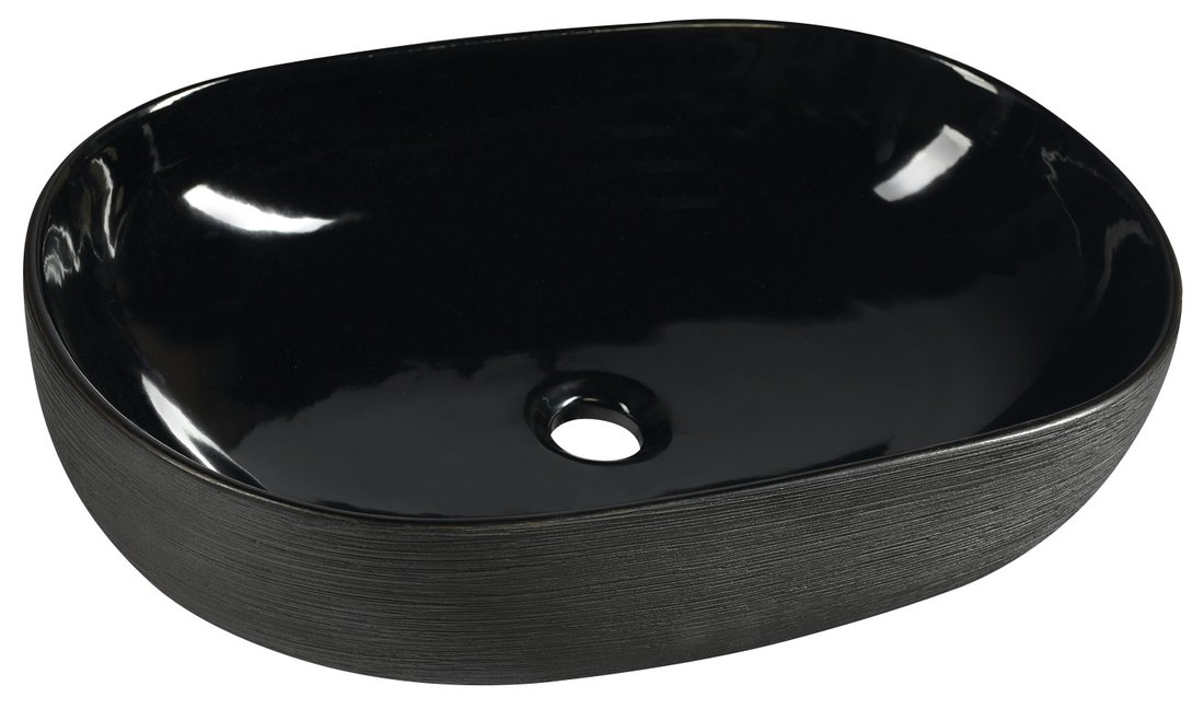 PRIORI keramické umývadlo na dosku 60x40 cm, čierna PI031
