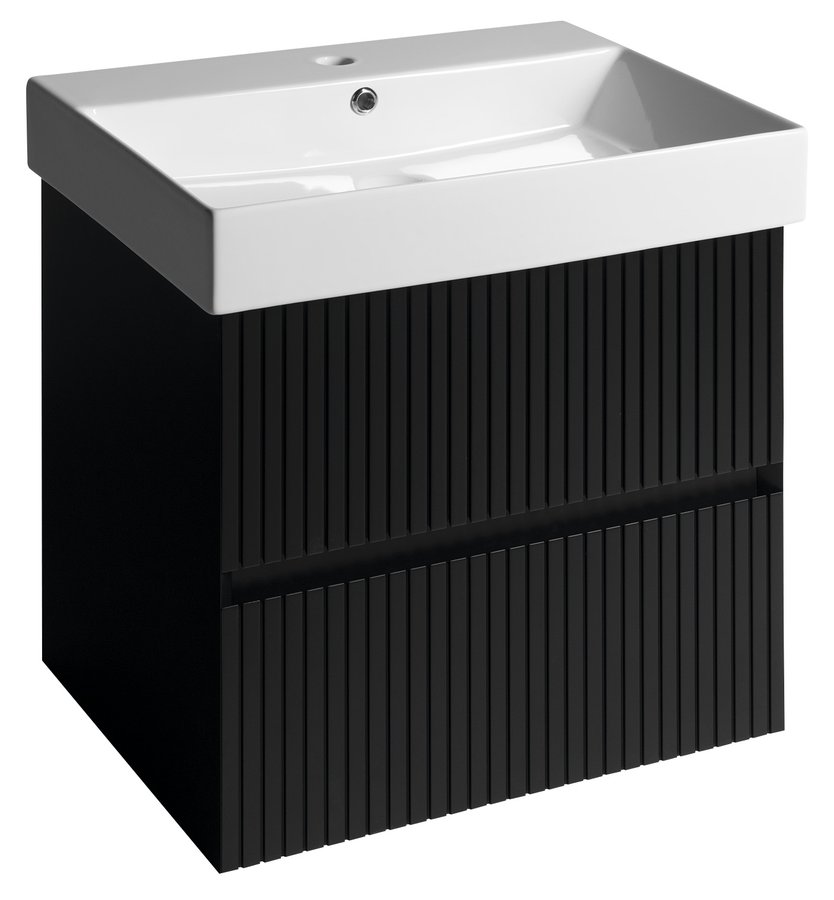 FILENA umývadlová skrinka 57x51,5x43cm, čierna mat strip FID1260BS