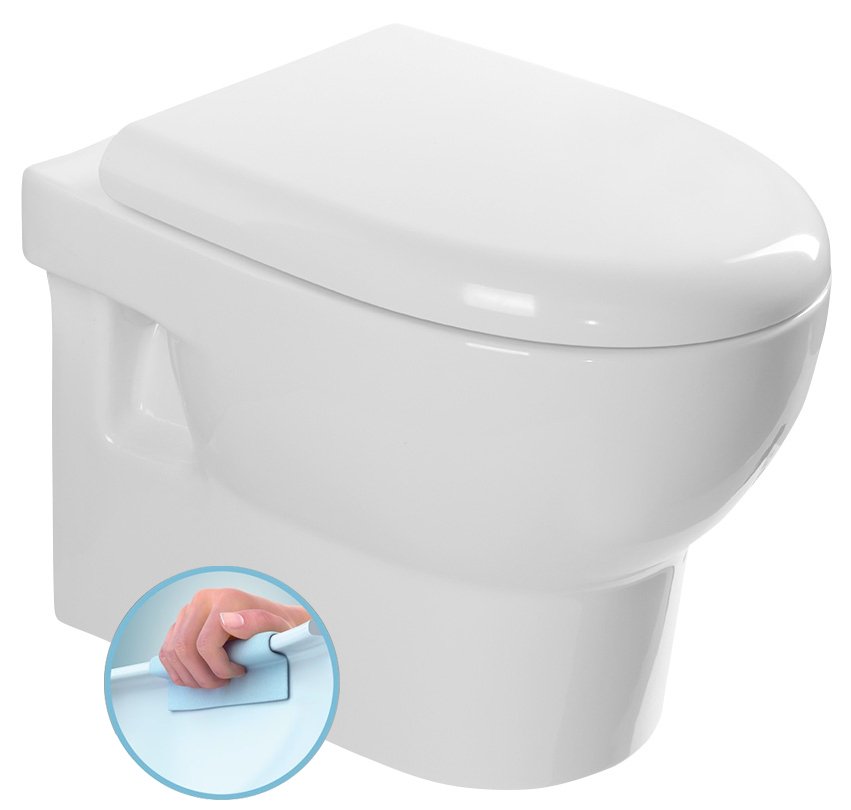 ABSOLUTE závesná WC misa, Rimless, 50x35 cm, biela 10AB02002
