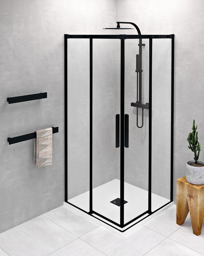 Levně ALTIS LINE BLACK čtvercový sprchový kout 1000x1000 mm, rohový vstup, čiré sklo AL1512BAL1512B