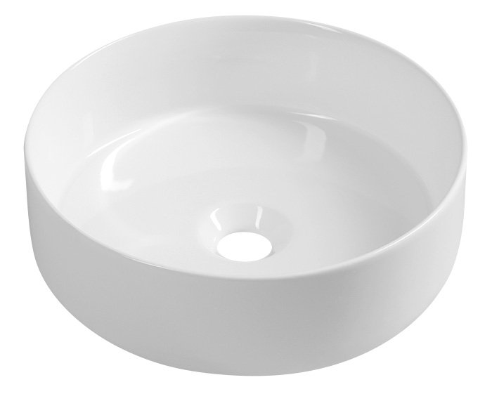INFINITY ROUND keramické umývadlo na dosku, priemer 36x12 cm, biela 10NF65036