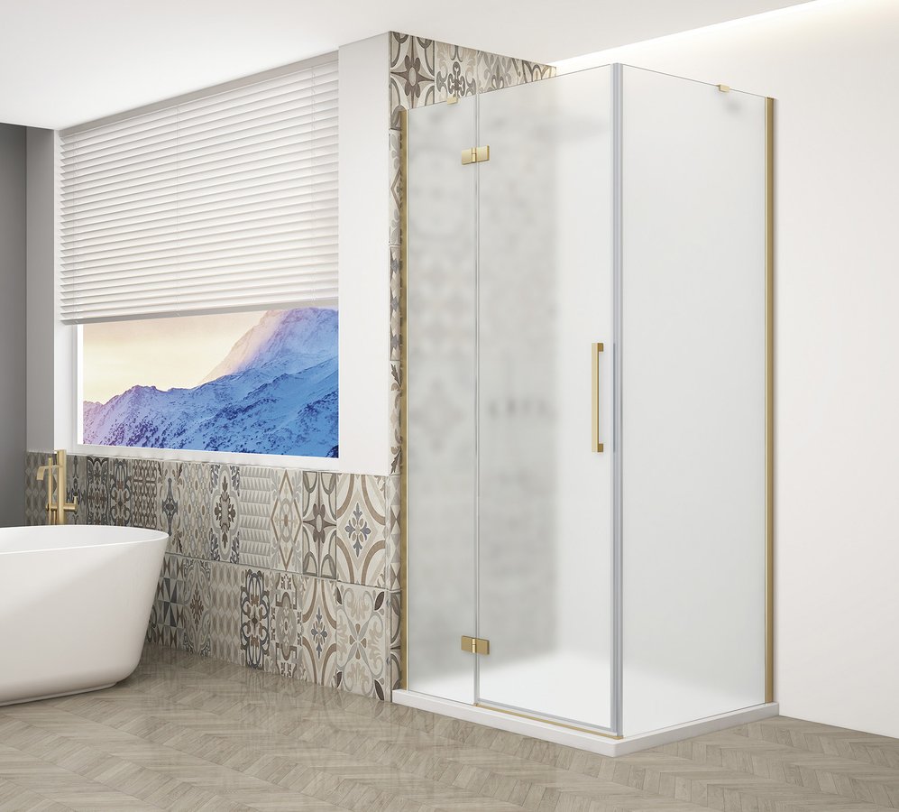 TRINITY GOLD MATT čtvercový sprchový kout 1000x1000mm, matné sklo, levé GT5610-10ML-G