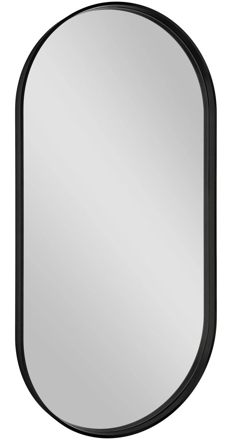 AVONA oválne zrkadlo v ráme 50x100cm, čierna mat AV500