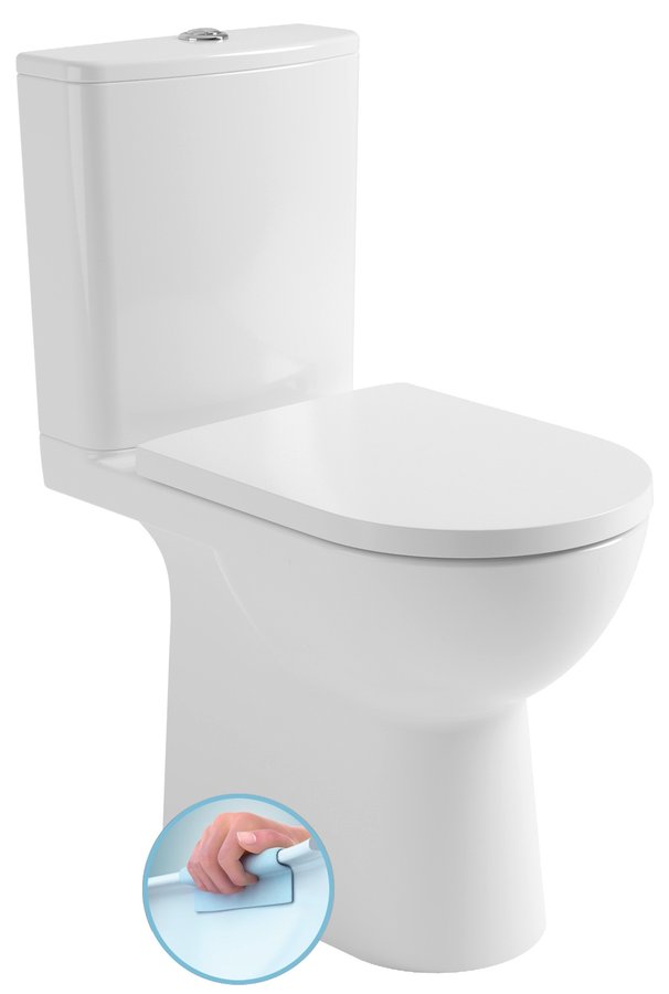 TALAMO WC kombi, Rimless, spodní/zadní odpad, bílá PB107WR