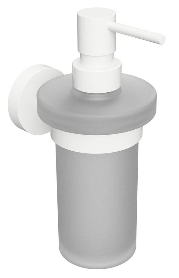 X-ROUND WHITE dávkovač mýdla, mléčné sklo, 230ml, bílá XR101W
