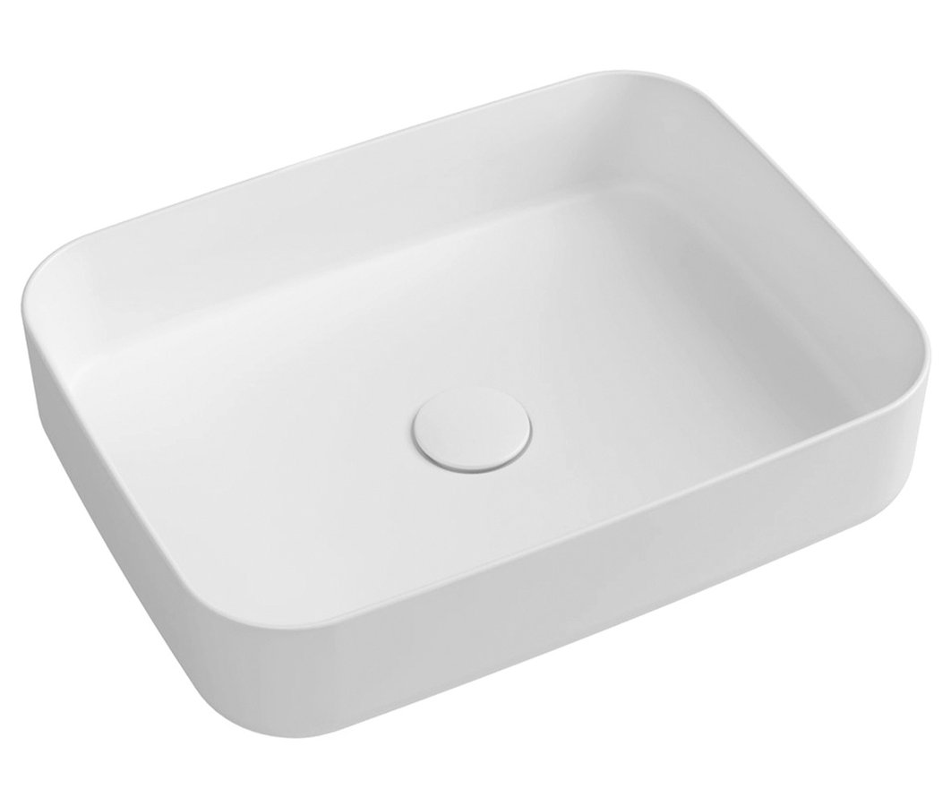 Keramické umývadlo INFINITY RECTANGLE na dosku, 50x36cm, biele matné 10NF65050-2L
