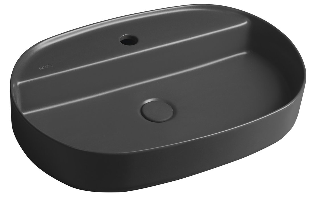 Keramické umývadlo INFINITY OVAL na doske, 60x40cm, antracit 10NF65060-2C