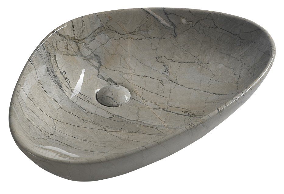 Levně DALMA keramické umyvadlo 58,5x39x14 cm, grigio MM213