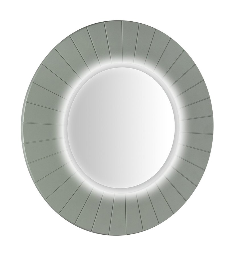 Levně LUMIRO STRIP kulaté zrcadlo s LED osvětlením v rámu ø 75cm, verde LR750-4444S