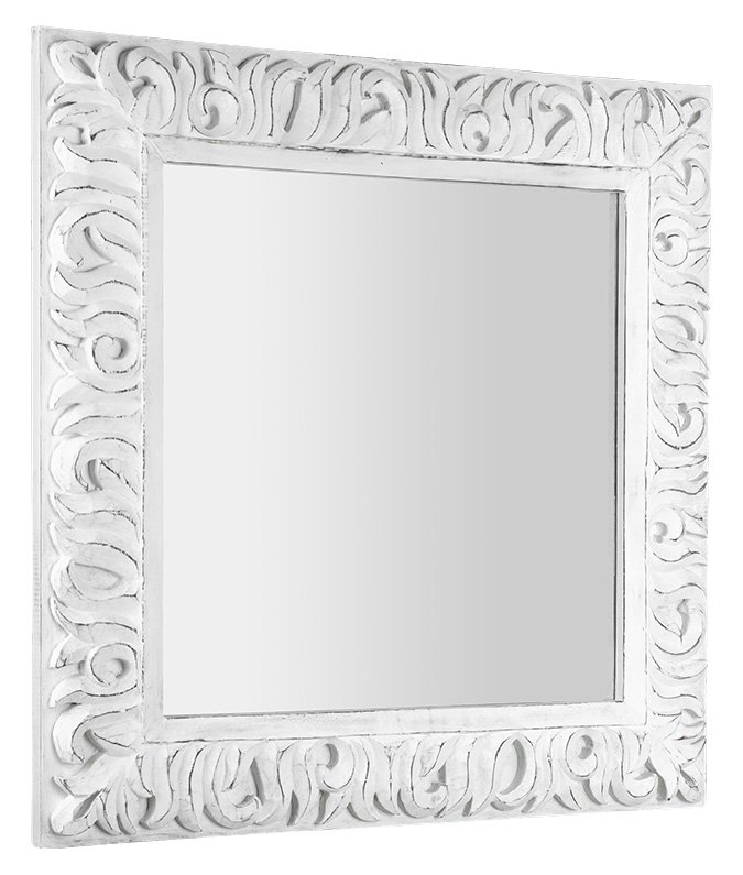ZEEGRAS zrkadlo v ráme, 90x90cm, biela IN395