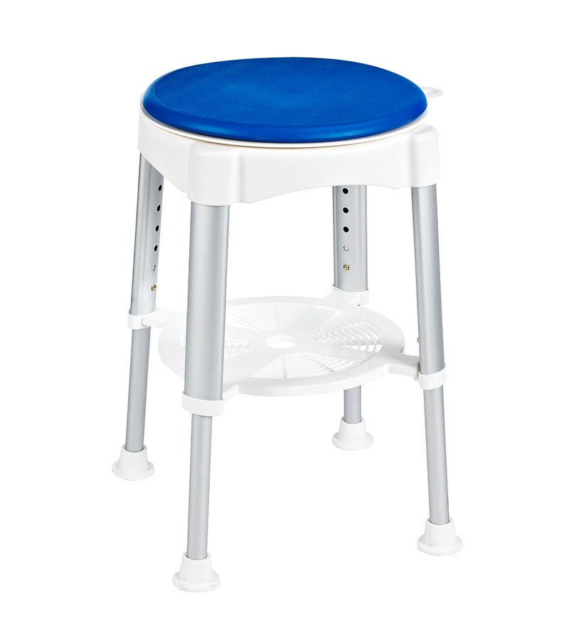Stolička otočná, nastavitelná výška, bílá/modrá A0050401