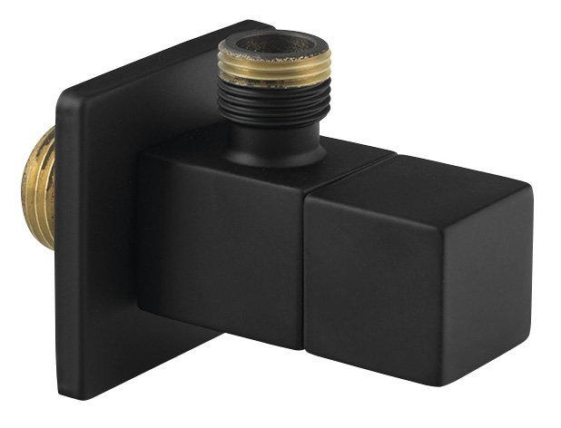 Rohový ventil s rozetou, hranatý, 1/2\'x 3/8\', čierna mat SL115