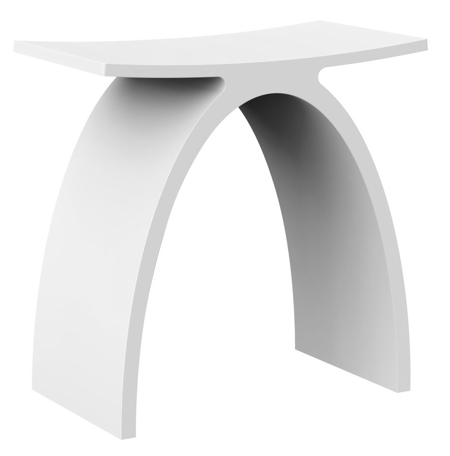 Levně KORAL koupelnová stolička 43x43x23,5cm, solid surface, bílá mat WF434