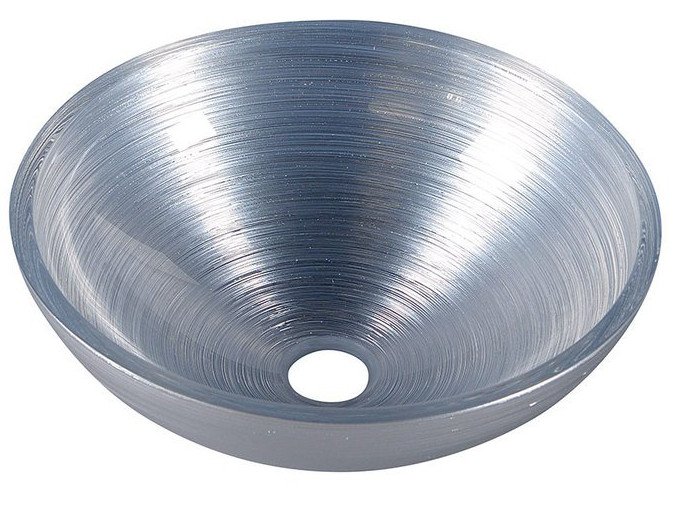 MURANO SILVER sklenené umývadlo okrúhle 40x14 cm, strieborná AL5318-68