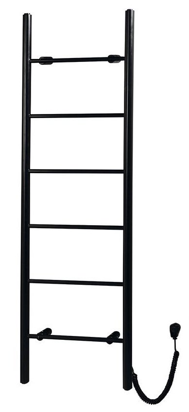 Levně KARBO elektrický sušák ručníků, kulatý, 500x1600 mm, 120 W, černá mat KB905