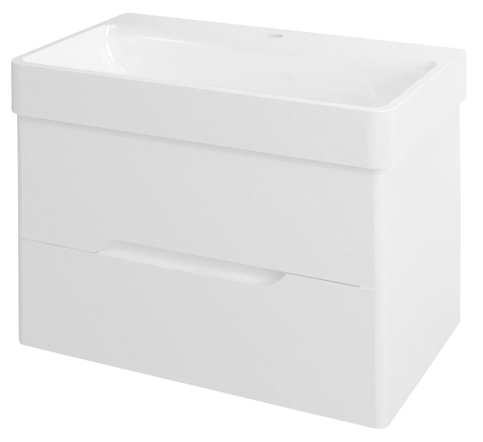 Medien umývadlová skrinka 77x50,5x49cm, biela mat / biela mat MD080