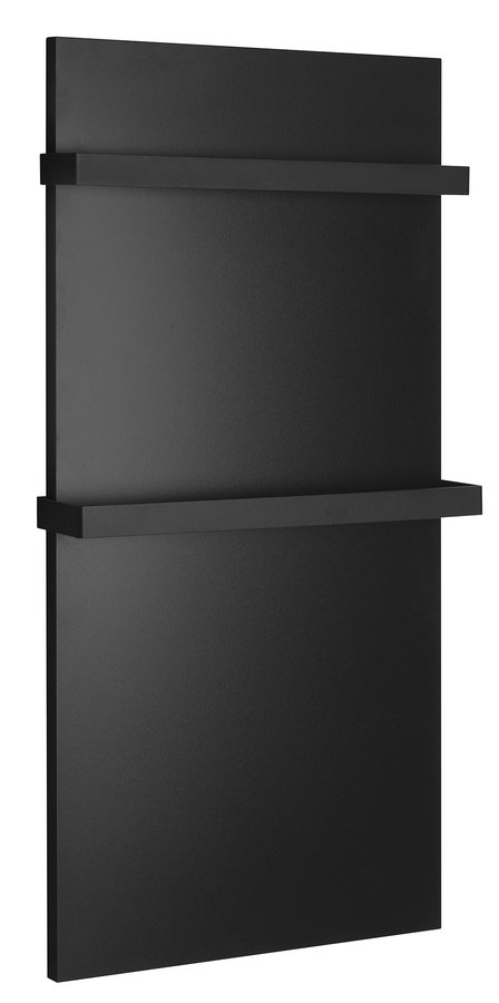 ENIS kúpeľňový sálavý vykurovací panel 600W, 590x1200 mm, držiaky uterákov, IP44, čierna mat RH600B-2