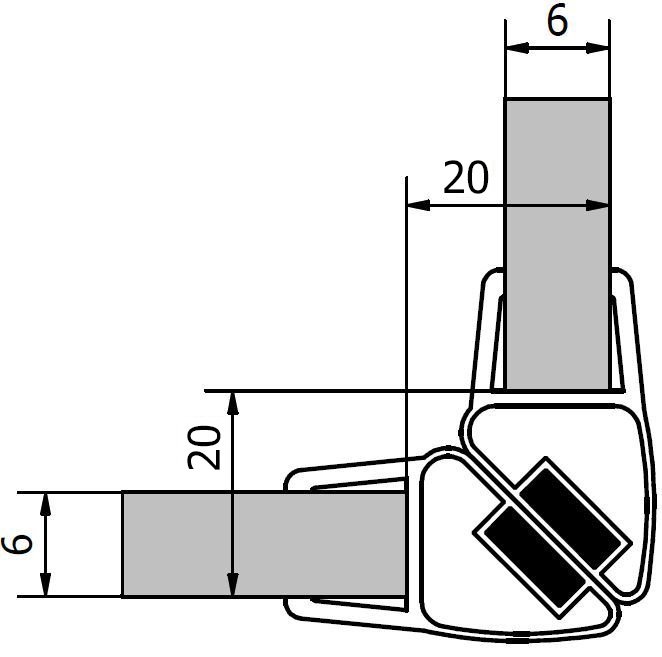 Levně Sada dvou těsnění (magnet) na 6mm sklo, 2000mm, varianta roh M126
