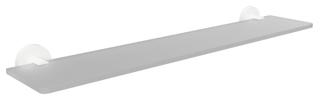 X-ROUND WHITE sklenená polička, 600 mm, biela XR609W