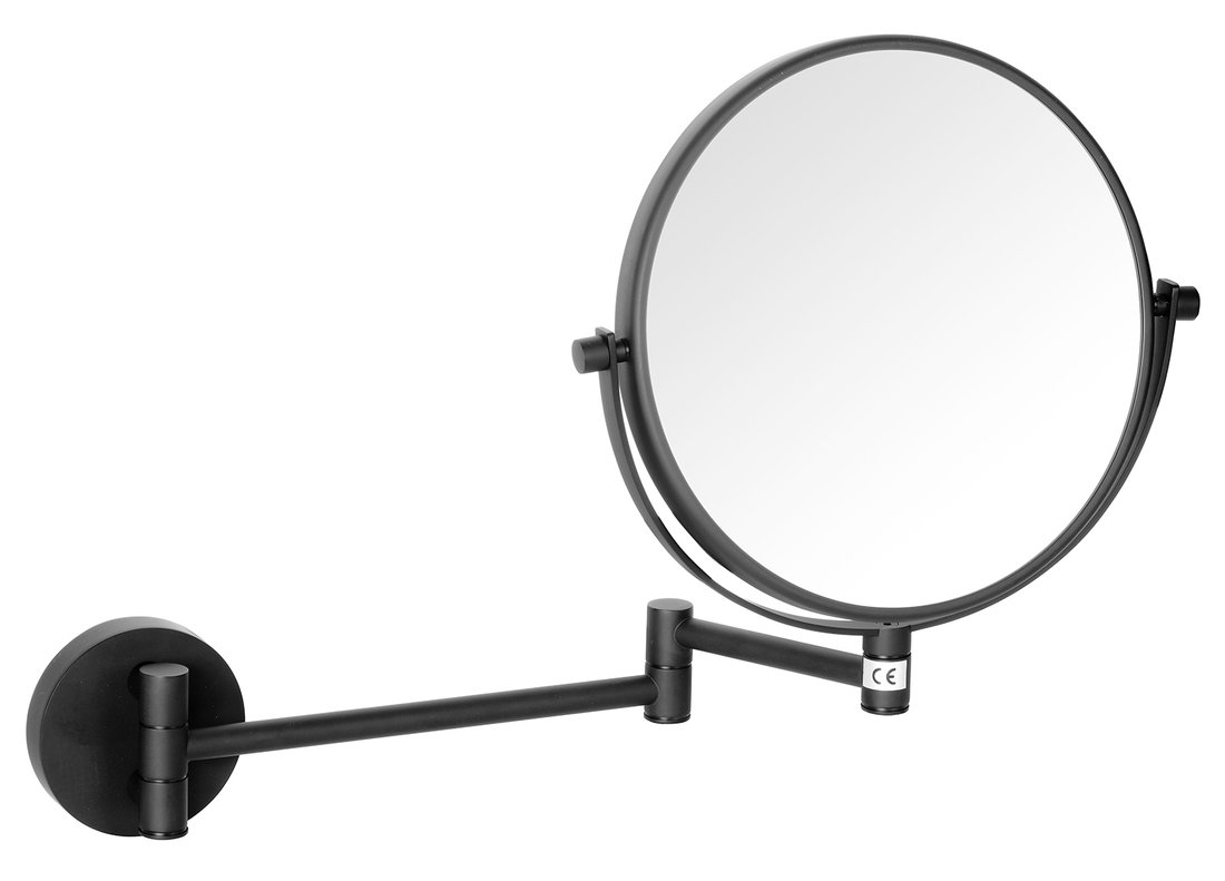 X-ROUND BLACK závěsné kosmetické zrcátko průměr 190mm, černá XR006B
