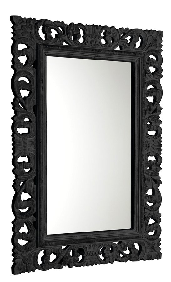 SCULE zrcadlo ve vyřezávaném rámu, 70x100cm, černá IN167