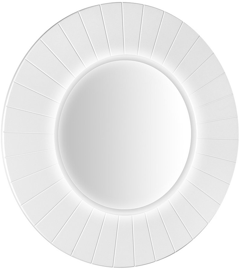 Levně LUMIRO STRIP kulaté zrcadlo s LED osvětlením v rámu ø 90cm, bílá mat LR950-3131S
