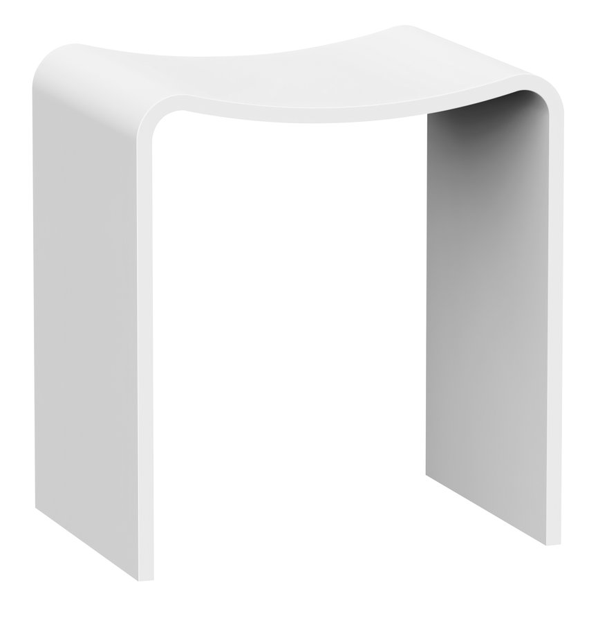 Levně KORAL koupelnová stolička 40x43x30cm, solid surface, bílá mat WF462