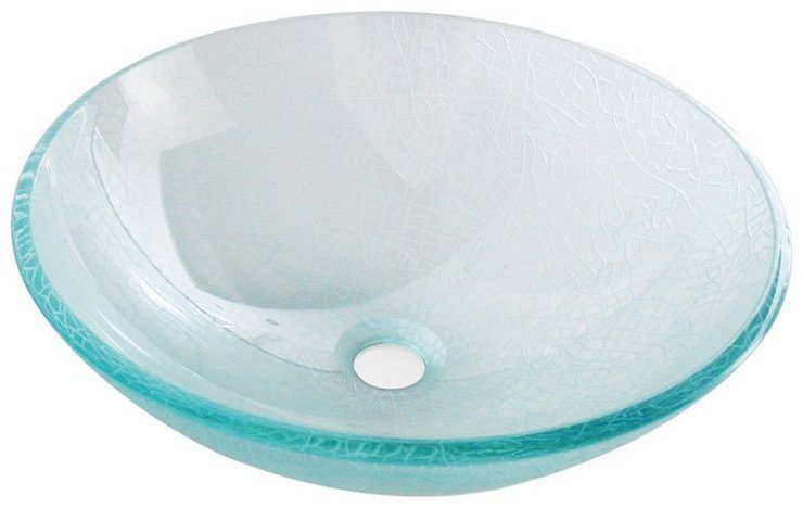 ICE sklenené umývadlo priemer 42 cm, číra s pieskovaním 2501-04