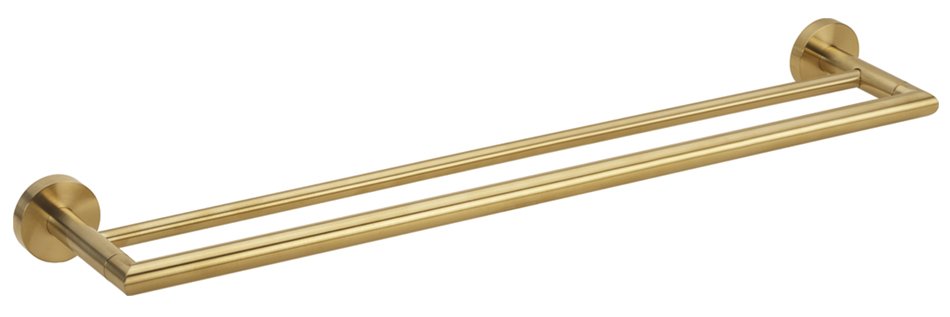 X-ROUND GOLD dvojitý držák na ručníky 600mm, zlato mat XR401GB