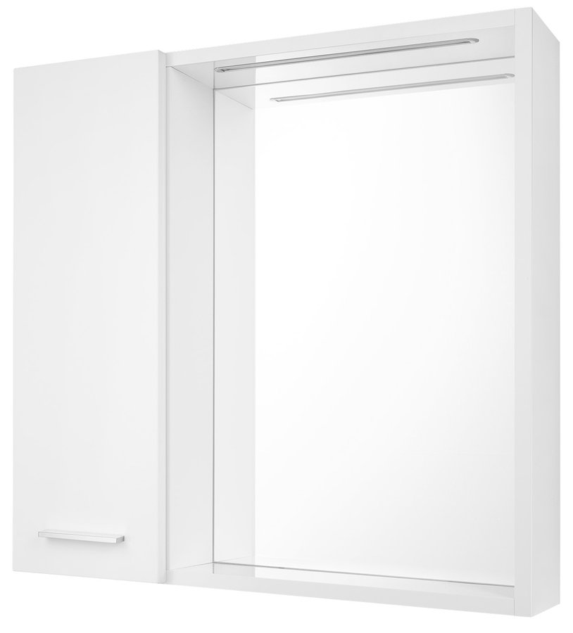 Levně ZOJA/KERAMIA FRESH STRIP galerka s LED osvětlením, 60x60x14cm, levá, bílá 45021S