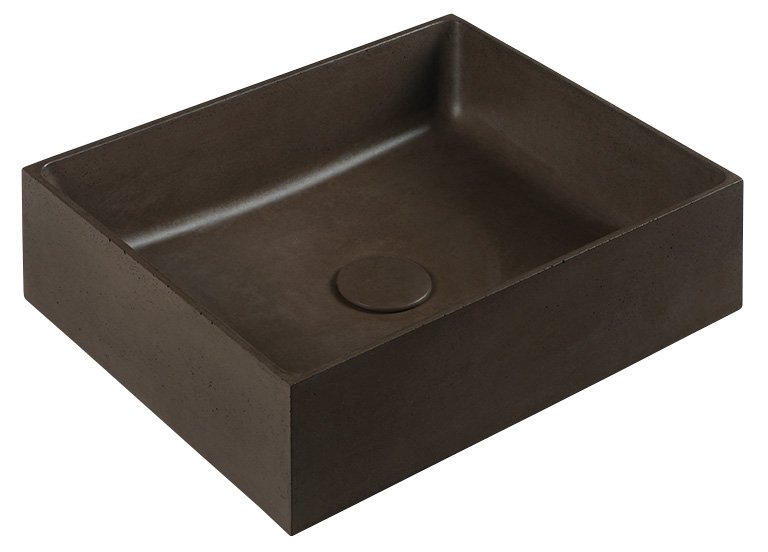 FORMIGO betónové umývadlo, 47,5x13x36,5 cm, tmavo hnedá FG014