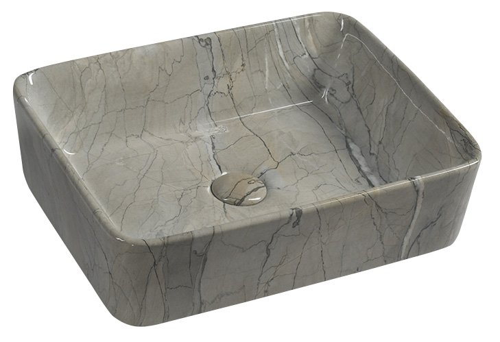 DALMA keramické umývadlo 48x38x13 cm, hranaté, grigio MM513