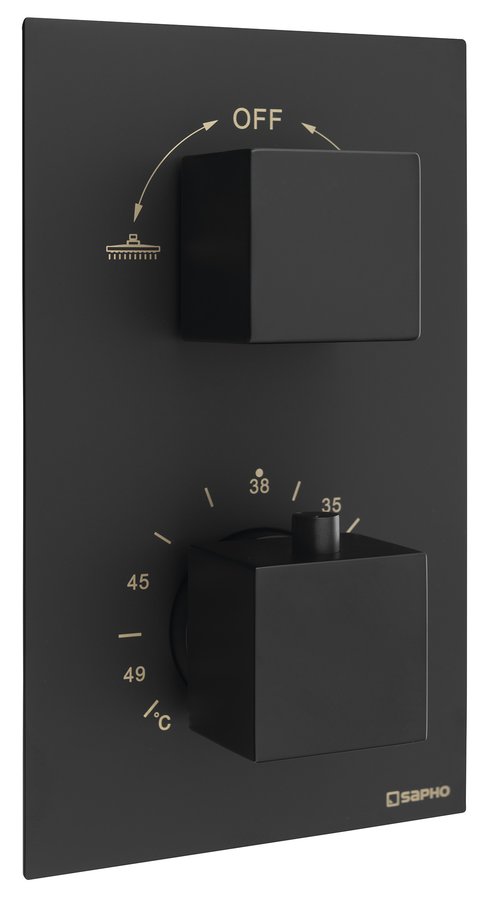 LATUS podomietková sprchová termostatická batéria, box, 2 výstupy, čierna mat 1102-62B