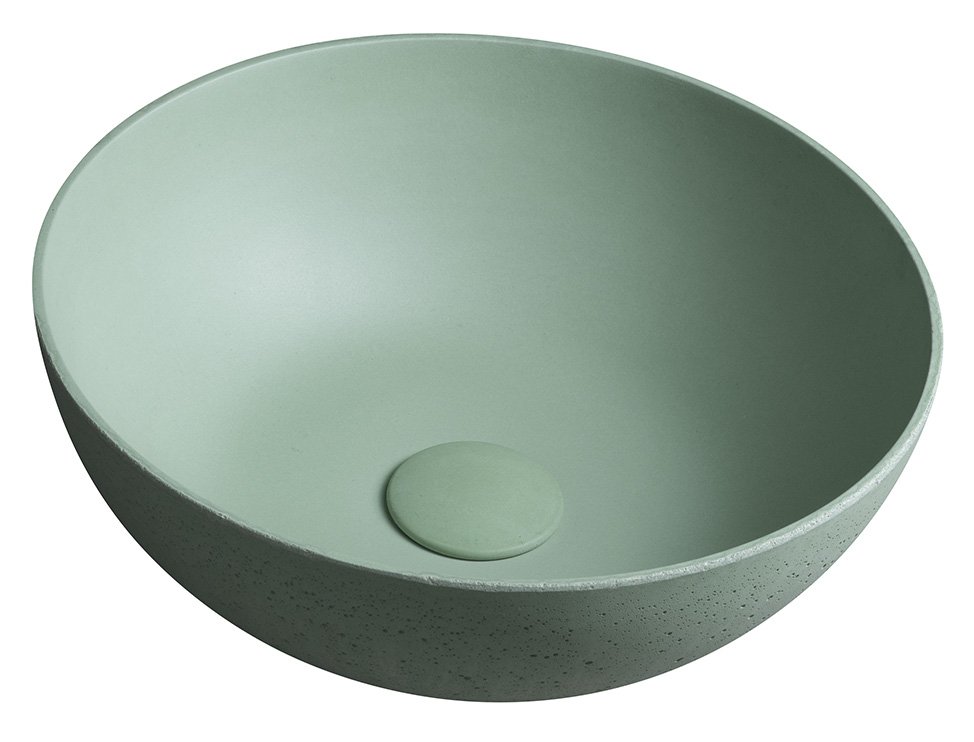 Levně FORMIGO betonové umyvadlo na desku, Ø 39cm, zelená FG323