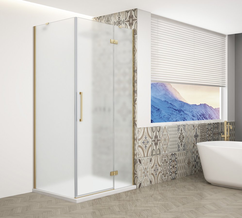 Levně TRINITY GOLD MATT čtvercový sprchový kout 800x800mm, matné sklo, pravé GT5680-80MR-G