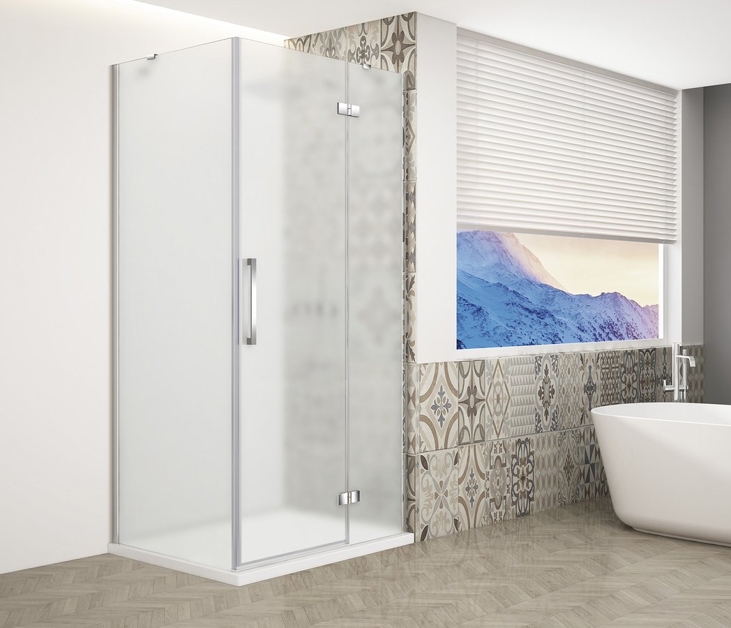 TRINITY CHROME čtvercový sprchový kout 800x800mm, matné sklo, pravé GT5680-80MR-CH