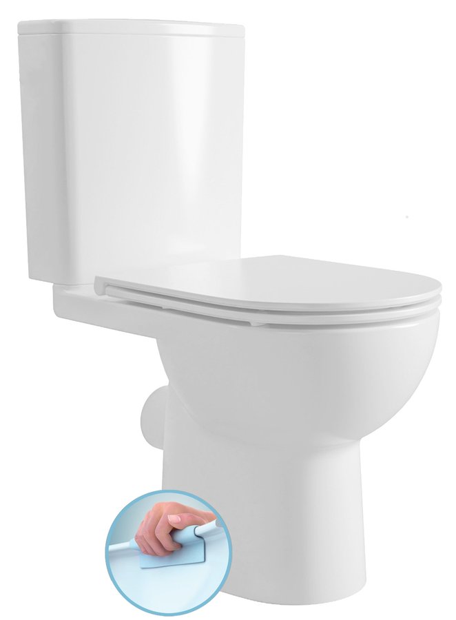 Levně TAVON WC kombi, Rimless, zadní odpad, bílá PB106WR