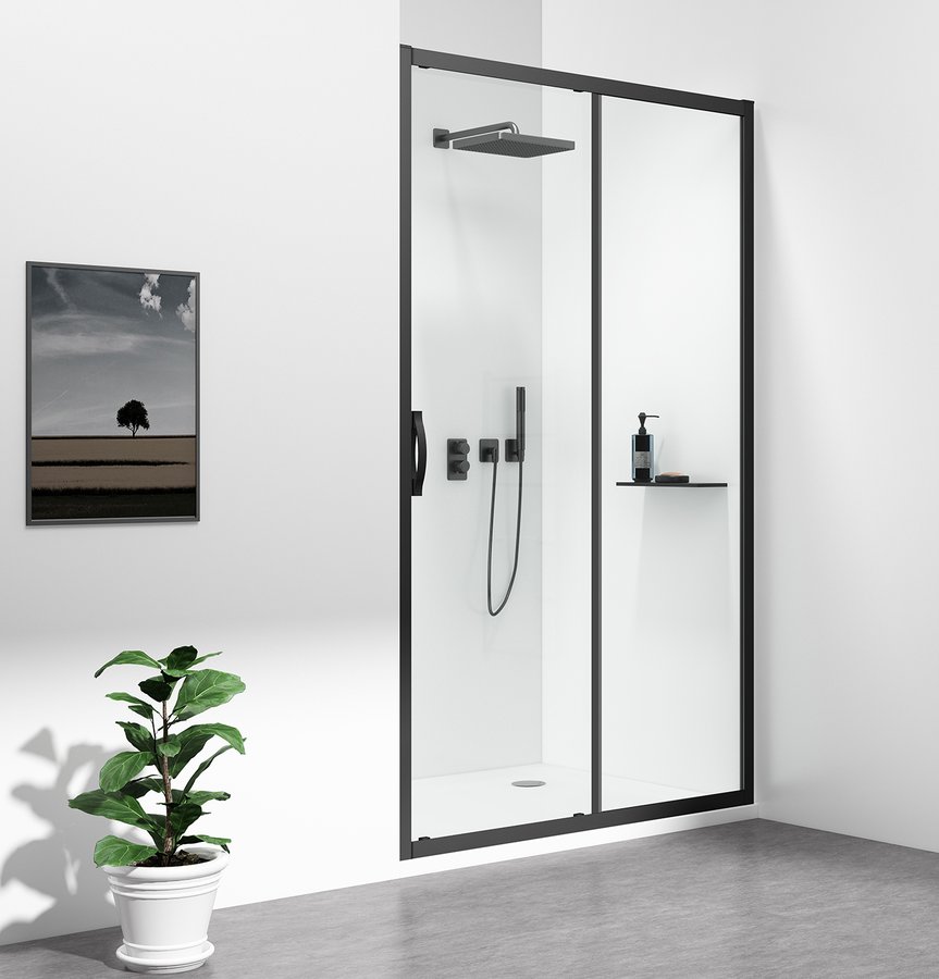 SIGMA SIMPLY BLACK sprchové dvere posuvné 1000 mm, číre sklo GS1110B