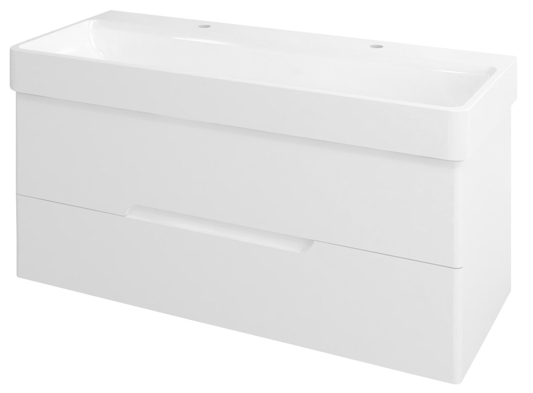 Medien umývadlová skrinka 117x50,5x48,5cm, biela mat / biela mat MD120
