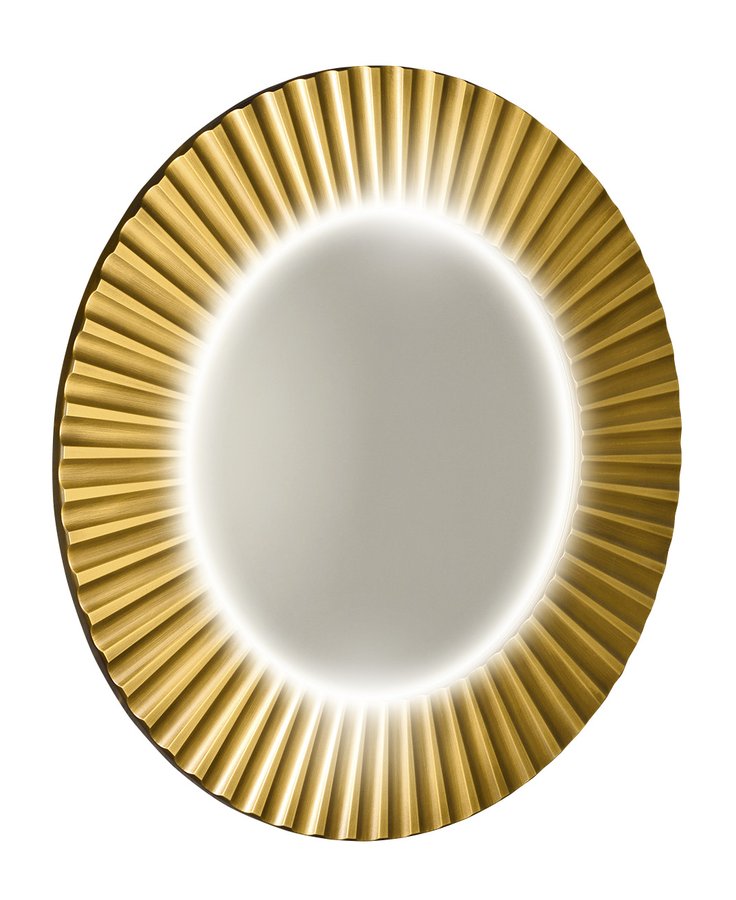 Levně PRIDE kulaté zrcadlo s LED osvětlením v rámu ø 75cm, zlato PD750