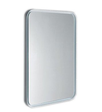 FLOAT zaoblené zrkadlo v ráme s LED osvetlením 600x800mm, biela 22572