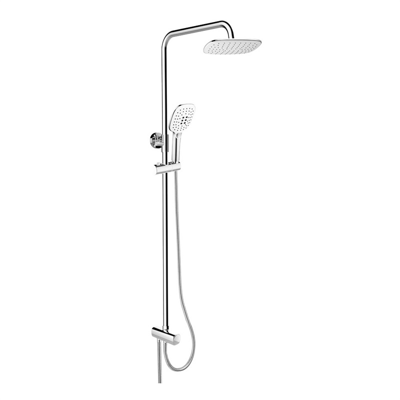 Mereo, Sprchový set s tyčou hranatý, biela hlavová sprcha a trojpolohová ručná sprcha CB95001SW2 CB95001SW2